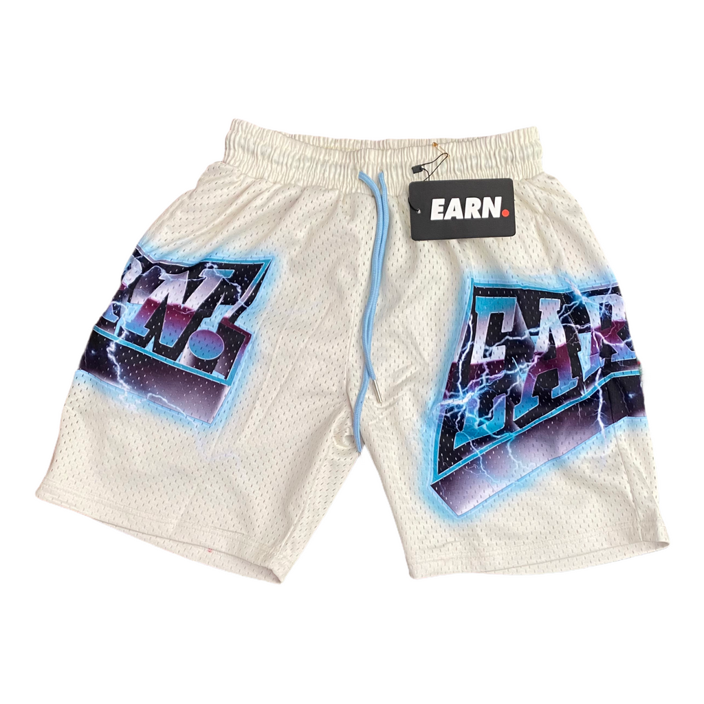 EARN LIGHTNING SHORTS (CREAM W/ PURPLE)